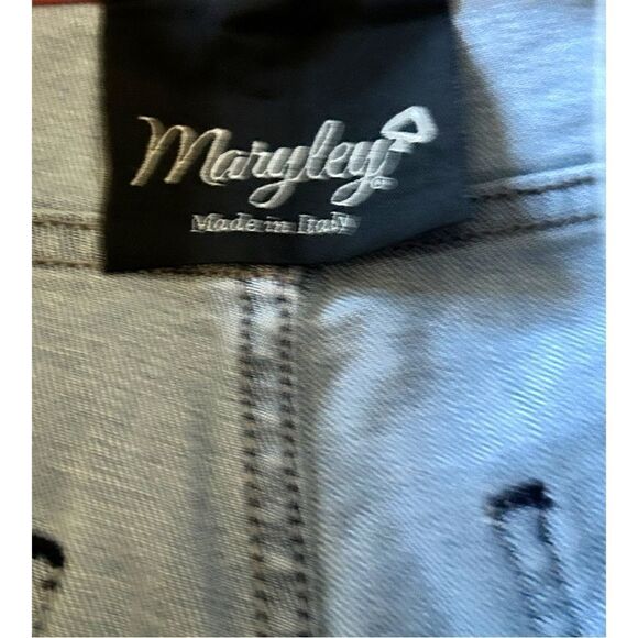 Maryley Italy | EUC Women's Distressed Denim with Animal Print Size 26 - Picture 7 of 10